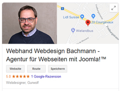 Google My Business Firmeneintrag von Webhand Webdesign